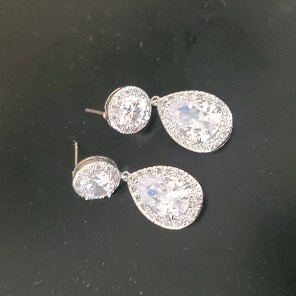 Faux Diamond Dangle Earrings